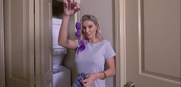  Busty milf Kenzie Taylor using the sex toy on herself
